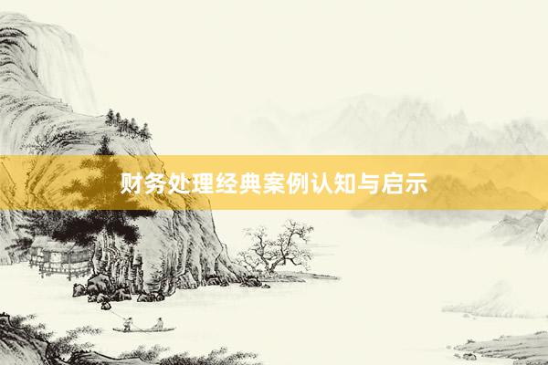 财务处理经典案例认知与启示
